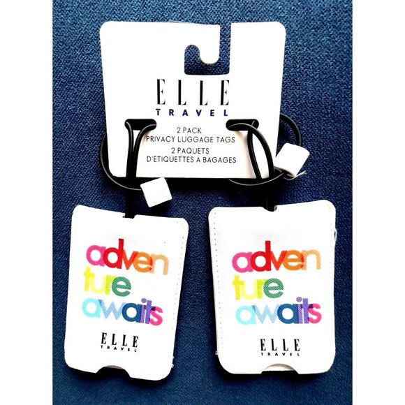 ELLE Travel Luggage Tag Set for Suitcase Duffel Bag Luggage "Adventure Awaits” - Picture 1 of 6